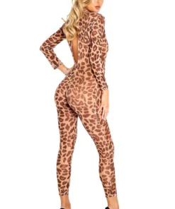 Roma Costume Sheer Leopard Bodysuit