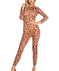 Roma Costume Sheer Leopard Bodysuit