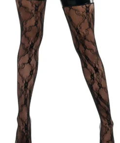 Starline Hosiery Vinyl Top Lace Thigh Highs