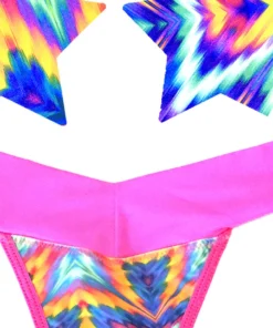 NevaNude Lingerie Sporty Aztec Rave Nipple Pasties & Thong Panty