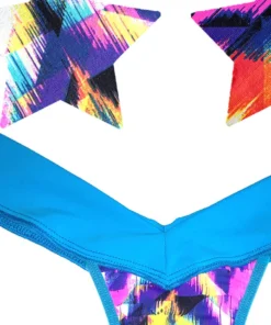 NevaNude Sporty Block Party Nipple Pasties & Thong Panty Lingerie