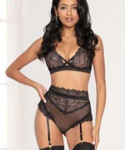 Seven Til Midnight Lingerie Geo Mesh Bralette Set