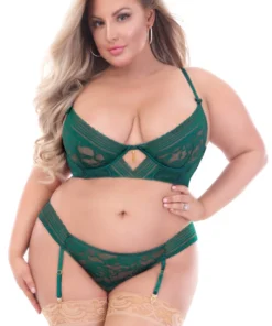 Seven Till Midnight Plus Holiday Plus Size Garden Of Eden Bra Set