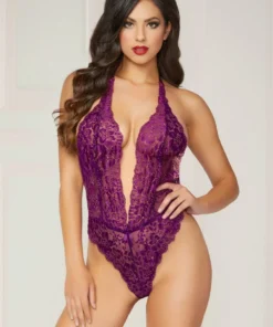 Seven Till Midnight Floral Lace Halter Teddy Lingerie 20 Seven Till Midnight Floral Lace Halter Teddy Lingerie