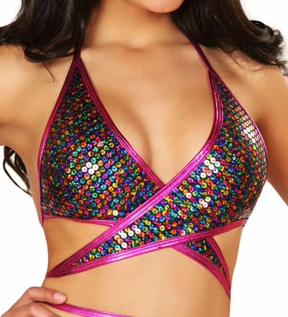 3WISHES Fringe Reflections Multi Colored Club Wear Outfit 5 3WISHES Fringe Reflections Multi Colored Club Wear Outfit