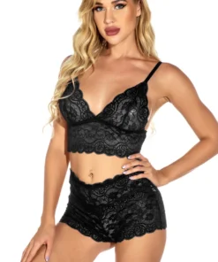 3WISHES Plus Size Lovely Lace Bralette Set