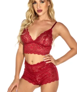 3WISHES Plus Size Lovely Lace Bralette Set