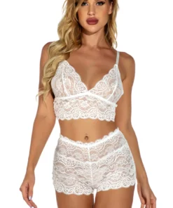 3WISHES Plus Size Lovely Lace Bralette Set