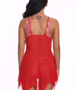 3WISHES Lingerie Mesh And Contrast Lace Babydoll 48 3WISHES Lingerie Mesh And Contrast Lace Babydoll