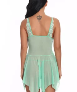 3WISHES Lingerie Mesh And Contrast Lace Babydoll 44 3WISHES Lingerie Mesh And Contrast Lace Babydoll