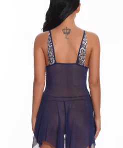 3WISHES Lingerie Mesh And Contrast Lace Babydoll 55 3WISHES Lingerie Mesh And Contrast Lace Babydoll