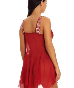 3WISHES Lingerie Mesh And Contrast Lace Babydoll 34 3WISHES Lingerie Mesh And Contrast Lace Babydoll