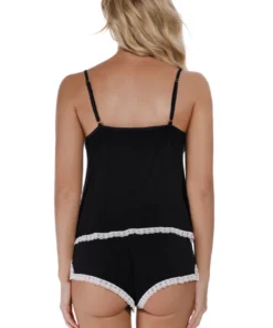 3WISHES Black Knit Sleepwear Set