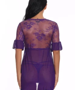 3WISHES Tie Front Robe And Thong Lingerie 24 3WISHES Tie Front Robe And Thong Lingerie