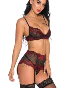 3WISHES Cutesy Contrast Lace Bra Set Bra Sets