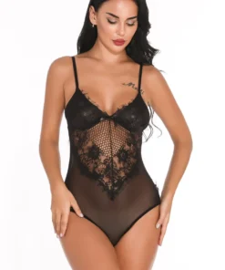 3WISHES Lingerie Lacy Inset Teddy