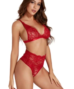 3WISHES Lovely Lace Bra And High Waisted Panty