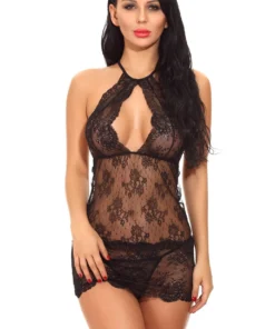 3WISHES Chemise Lingerie Lace Keyhole Chemise