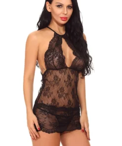 3WISHES Chemise Lingerie Lace Keyhole Chemise