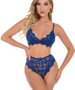 3WISHES Lingerie Lucky Lace Demi Bra And Panty