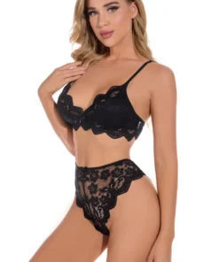 3WISHES Lingerie Lucky Lace Demi Bra And Panty