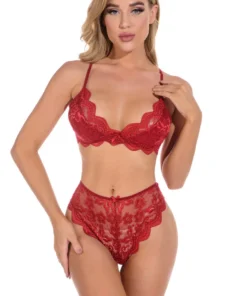 3WISHES Lingerie Lucky Lace Demi Bra And Panty