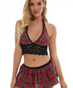 3WISHES Plaid Princess Lingerie Set