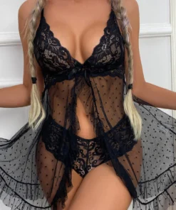 3WISHES Midnight Kisses Babydoll Lingerie