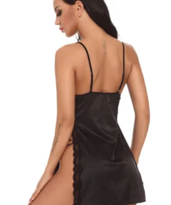 3WISHES Lingerie Open Side Satin Chemise