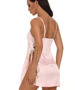 3WISHES Lingerie Open Side Satin Chemise