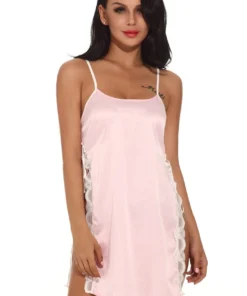 3WISHES Lingerie Open Side Satin Chemise