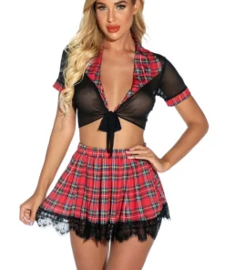 3WISHES Sassy School Uniform Lingerie Set