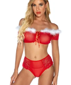 3WISHES Sassy Santa Bra Set Bra Sets