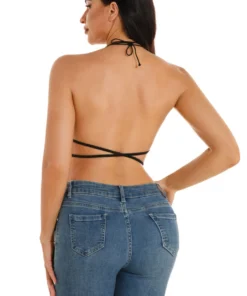 3Wishes Tops Ruffle Cropped Halter Top