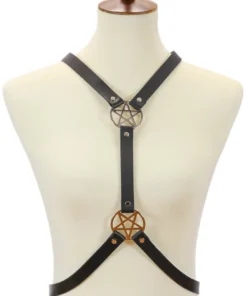 Funk Plus Lingerie Double Pentagram Leather Harness