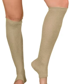 LO Brands Tan Dance Style Textured Leg Warmers Hosiery