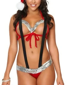 3WISHES Sequin Santa Lingerie Costume Lingerie Costumes
