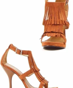 Ellie Shoes Fringe High Heel Fringe Sandals High Heels