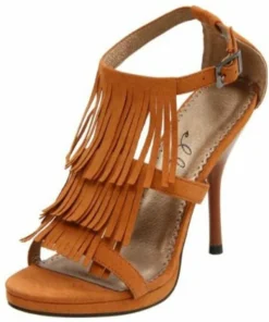 Ellie Shoes Fringe High Heel Fringe Sandals High Heels