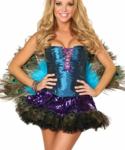 3WISHES Sexy Halloween Costumes Sexy Peacock Halloween Costume