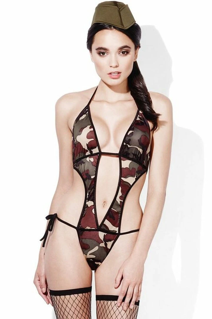 Fever Lingerie Sheer Army Commando Outfit 3 Fever Lingerie Sheer Army Commando Outfit