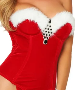 3WISHES Lingerie Costumes Sultry Santa Corset