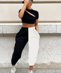 Bored Kitty Black And White Harem Pants