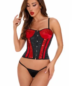 Coquette Red Sequin Bustier Lingerie