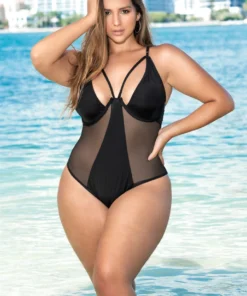 Mapalé Plus Size Mesh Underwire One Piece