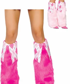 Roma Costume Fur And Argyle Boot Covers Leg Warmers