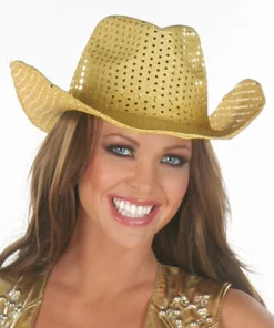 Nom De Plume Gold Glitter Cowgirl Hat Hats
