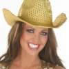 Nom De Plume Gold Glitter Cowgirl Hat Hats