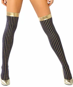 Roma Costume Stockings Gold Trim Leggings