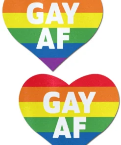 Pastease Gay AF On Rainbow Heart Pasties